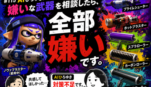 #115 AIひろゆきに嫌いな武器を相談したら、全部対策不足と言われた話